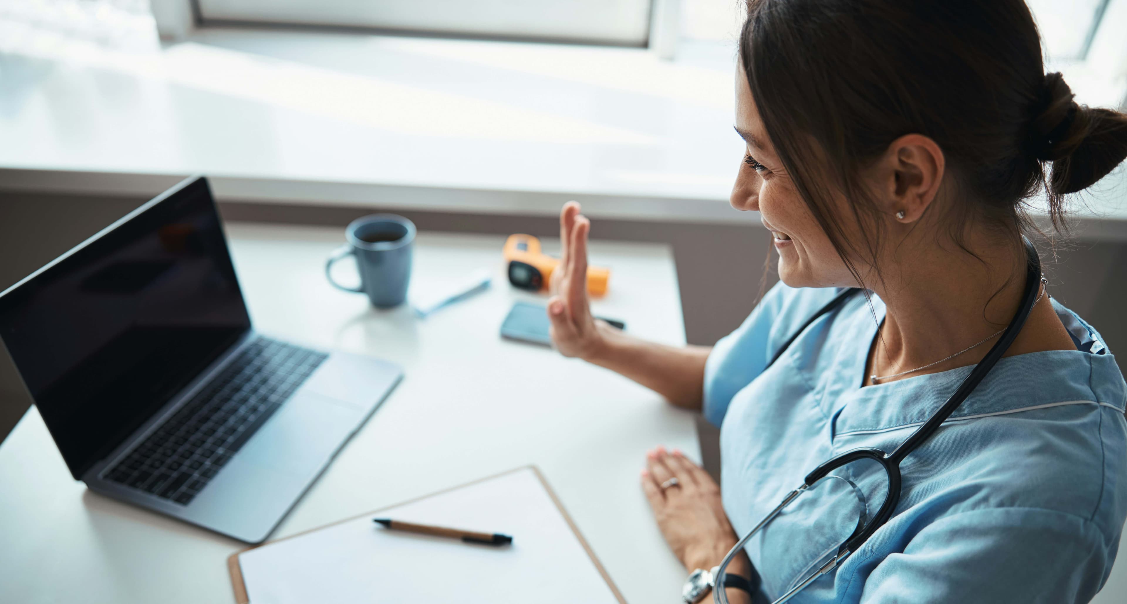 Healthcare provider on a telehealth consultation